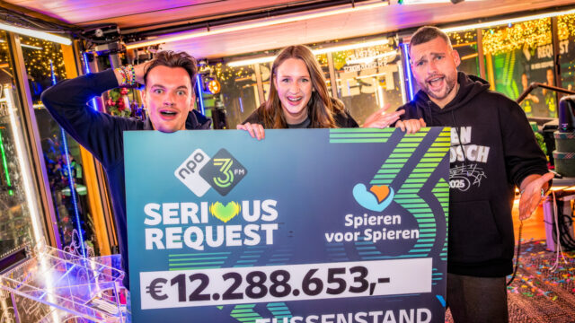 De zesde tussenstand is €12.288.653,- aan 3FM Serious Request voor Spieren voor Spieren