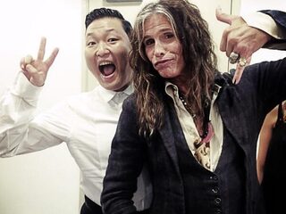Psy en Steven Tyler nemen track op