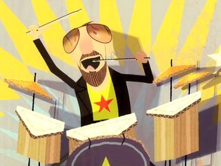 Ex-Beatle Ringo Starr drumt met The Powerpuff Girls