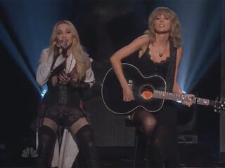 Madonna en Taylor Swift samen op het podium