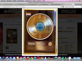 Gouden plaat van The Black Keys te koop!