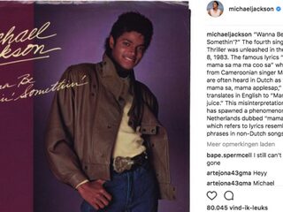 Mama Appelsap goes international op de Insta van Michael Jackson!