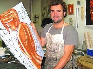 Casper Faassen schildert met kids De Dagwacht