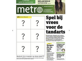 Verras jouw moeder op Metro's voorpagina