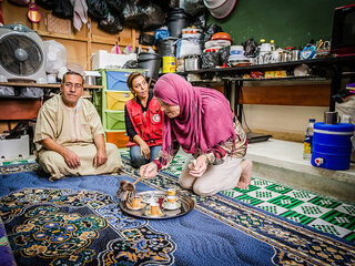 Bushra woont met haar ouders in een voormalig klaslokaal