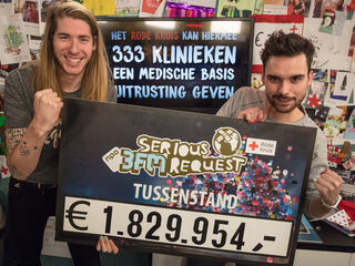 De tussenstand van 3FM SR16, woensdag: €1.829.954,-