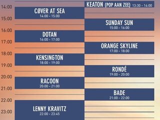 Blokkenschema Concert At SEA bekend