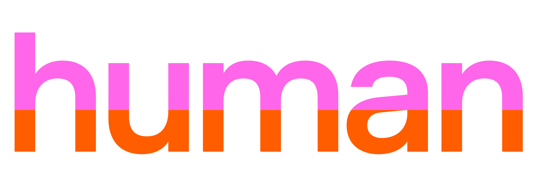 Human logo roze oranje PNG landscape