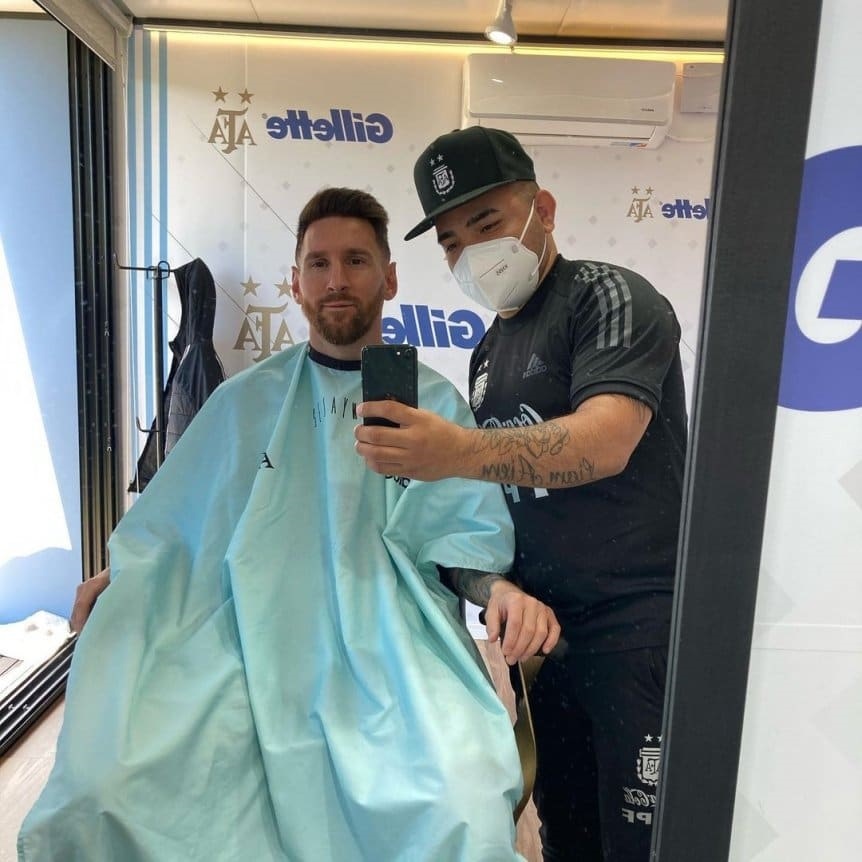 Lionel Messi en zijn kapper