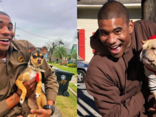 Deze bezorger maakt foto's met elke hond die hij onderweg tegenkomt