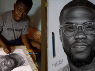 Indrukwekkende tekening van Nigeriaanse kunstenaar gaat viral door Kevin Hart