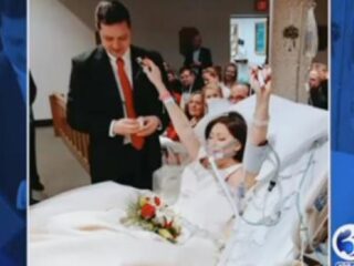 Deze foto's van bruid in ziekenhuisbed zijn hartverscheurend