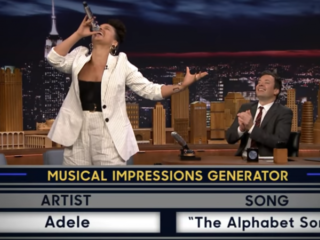 Alicia Keys doet impressie van Adele