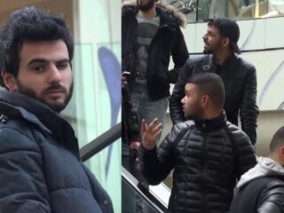 PRANK: Hand van onbekende mannen strelen op de roltrap