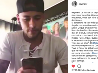 Voetballer Neymar deelt emotioneel afscheidsboodschap