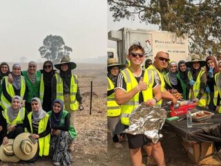 Vrijwilligers maken ontbijt klaar voor 150 Australische brandweerlieden