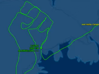 Piloot 'tekent' opgeheven vuist in de lucht als steun voor Black Lives Matter