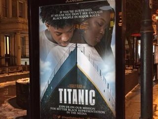 Engelse activisten maken bekende filmposters na met donkere acteurs in de hoofdrol