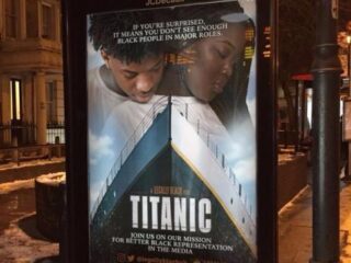 Engelse activisten maken bekende filmposters na met donkere acteurs in de hoofdrol