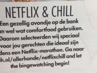 Appie verwart Netflix & Chill met een gezellig avondje met comfort food