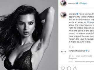 Model Emily Ratajkowski maakt statement op cover met okselhaar
