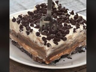 Eén woord voor deze simpele chocoladelasagne: wauw!