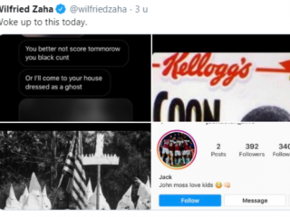 Voetballer Wilfried Zaha bedreigd en racistisch bejegend