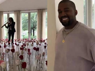 Internet gaat stuk om onhandig valentijnscadeau dat Kanye aan Kim gaf