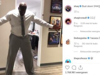 Shaquille O'Neal laat z'n Thotiana-moves zien