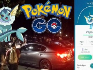 Grote groep Pokémon-jagers wordt gek in New York door Vaporeon