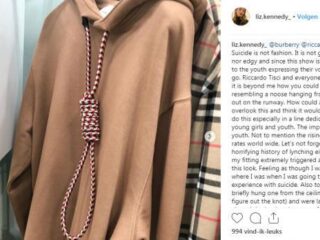 Kritiek op bizarre 'zelfmoord'-trui van Burberry