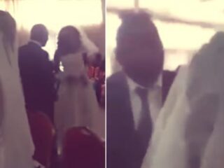 VIDEO: Sidechick onderbreekt huwelijksceremonie in bruidsjurk