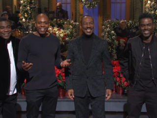 Chris Rock, Dave Chappelle en Tracy Morgan met G.O.A.T. Eddie Murphy bij Saturday Night Live