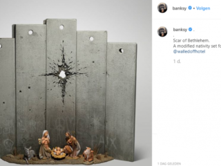 Banksy bekritiseert Israëlische muur met kerstkunst 'Scar of Bethlehem'
