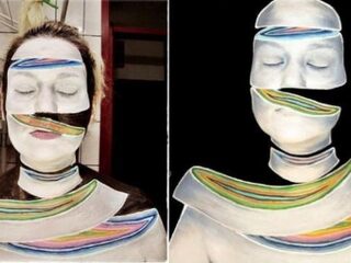 Make-upartieste schildert bizarre optische illusies op eigen gezicht
