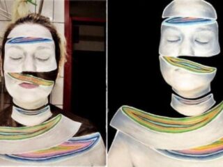 Make-upartieste schildert bizarre optische illusies op eigen gezicht