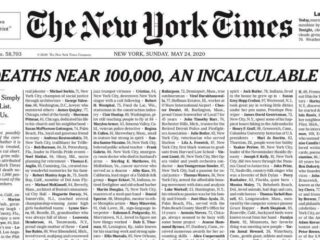 The New York Times eert bijna duizend coronadoden op de voorpagina met korte omschrijving