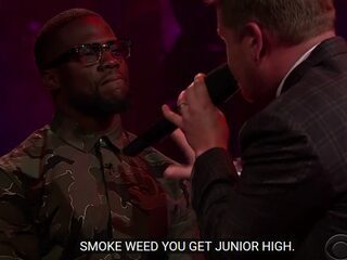 VIDEO: Kevin Hart en James Corden gaan hard tegen hard in rapbattle