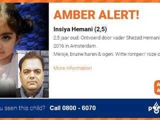 Amber Alert voor meisje (2,5) dat ontvoerd is door vader