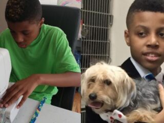 Jongen (12) naait strikjes voor asieldieren zodat ze sneller een thuis vinden