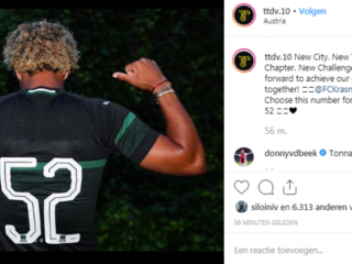 Tonny Vilhena eert overleden moeder met rugnummer 52
