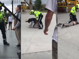 Belgische agent schopt en slaat man zonder mondkapje