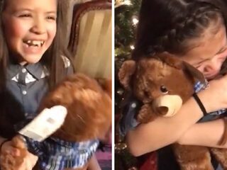 VIDEO: Zusjes huilen om stem van overleden opa in kerstcadeau