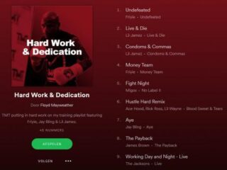 Floyd Mayweather deelt Spotifyplaylist: Hard Work and Dedication