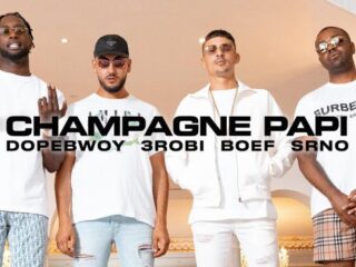Dopebwoy de DiXte met partytune 'Champagne Papi' ft. 3robi, Boef en SRNO