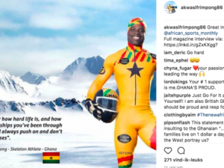 Ghanese Nederlander uit de Bijlmer represent Ghana tijdens Winterspelen in Zuid-Korea