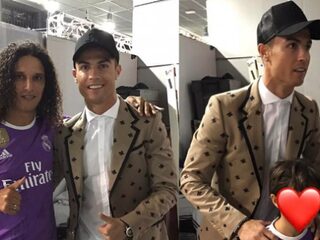 Ali B en zoontje ontmoeten hun idool Ronaldo