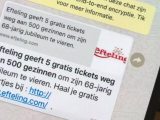 Walibi en Efteling waarschuwen voor neppe WhatsApp-winactie
