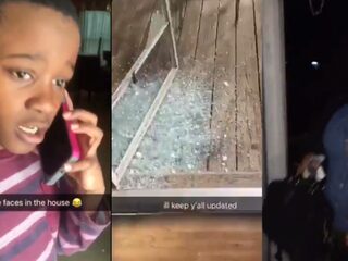 Jongen breekt per ongeluk glazen ruit en zijn moeder is niet blij