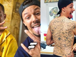 Man met 225 handtekeningen van celebs op rug wil record neerzetten